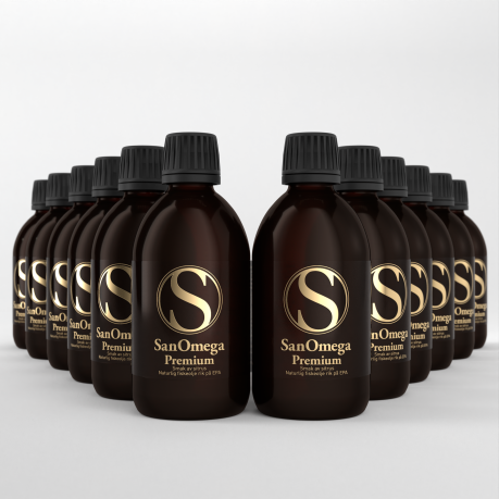 SanOmega premium - Natural Liquid Fish Oil x 12 bottles